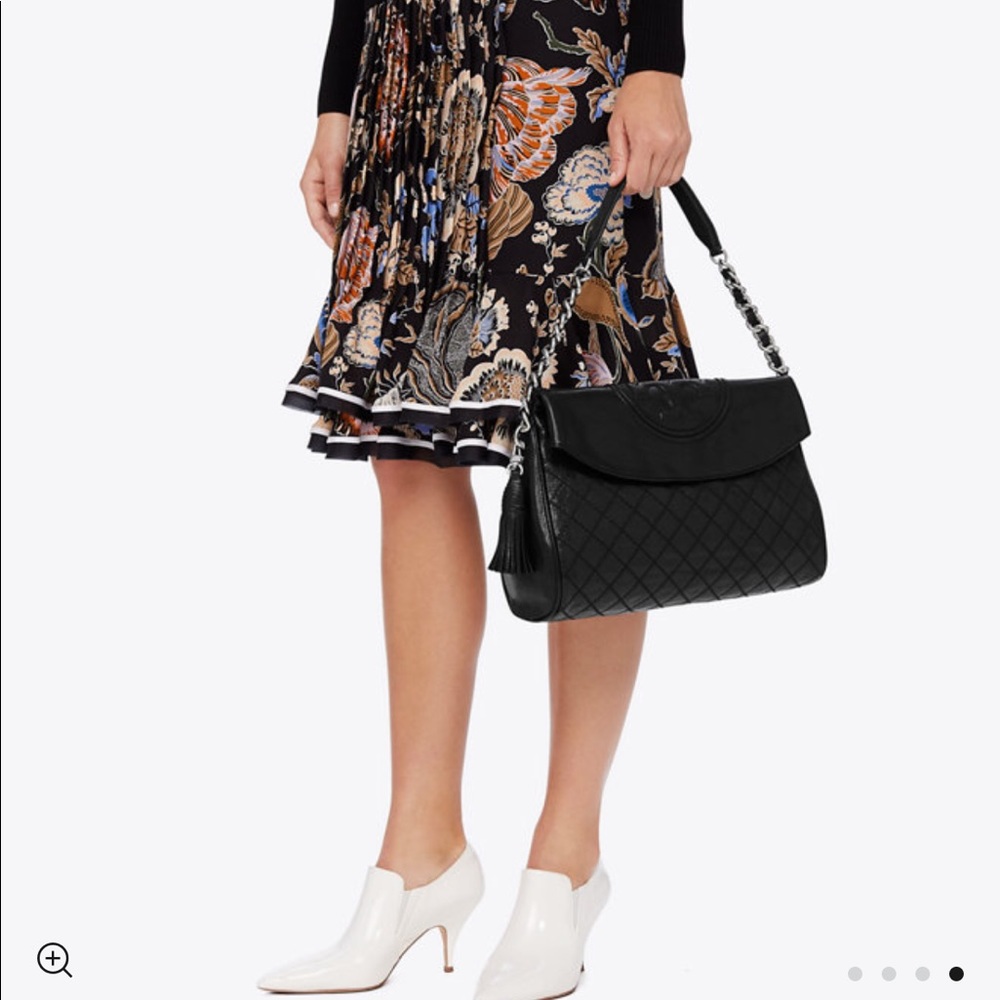 Tory Burch Fleming Distressed Fold Over Hobo